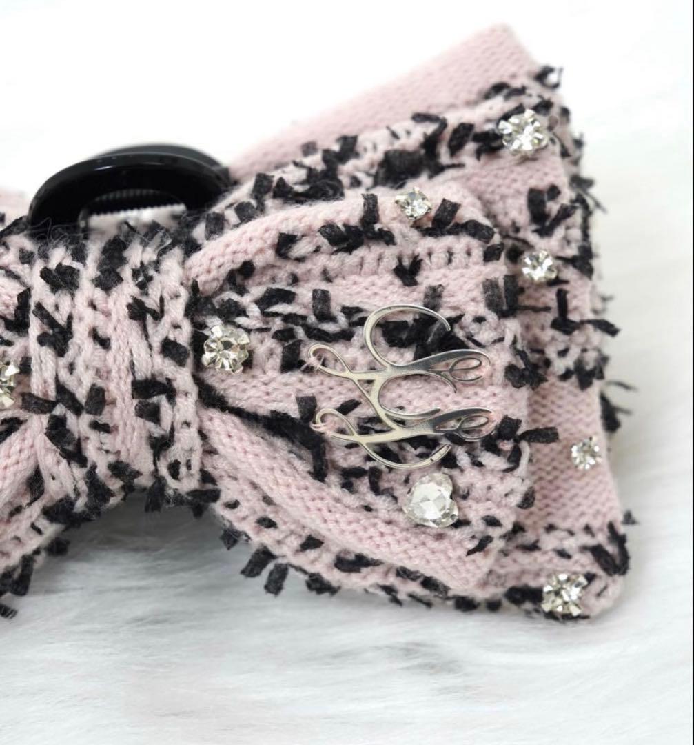 新品 lumignon ルミニョン リボン ヘアクリップ ピンクブラック - メルカリ