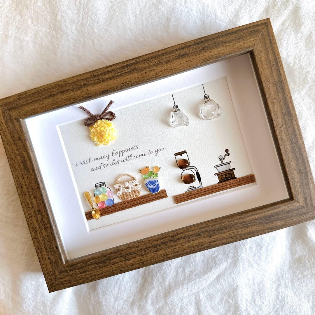 161 シーグラスアート シーグラス カフェ 壁掛け ギフト cafe - メルカリ