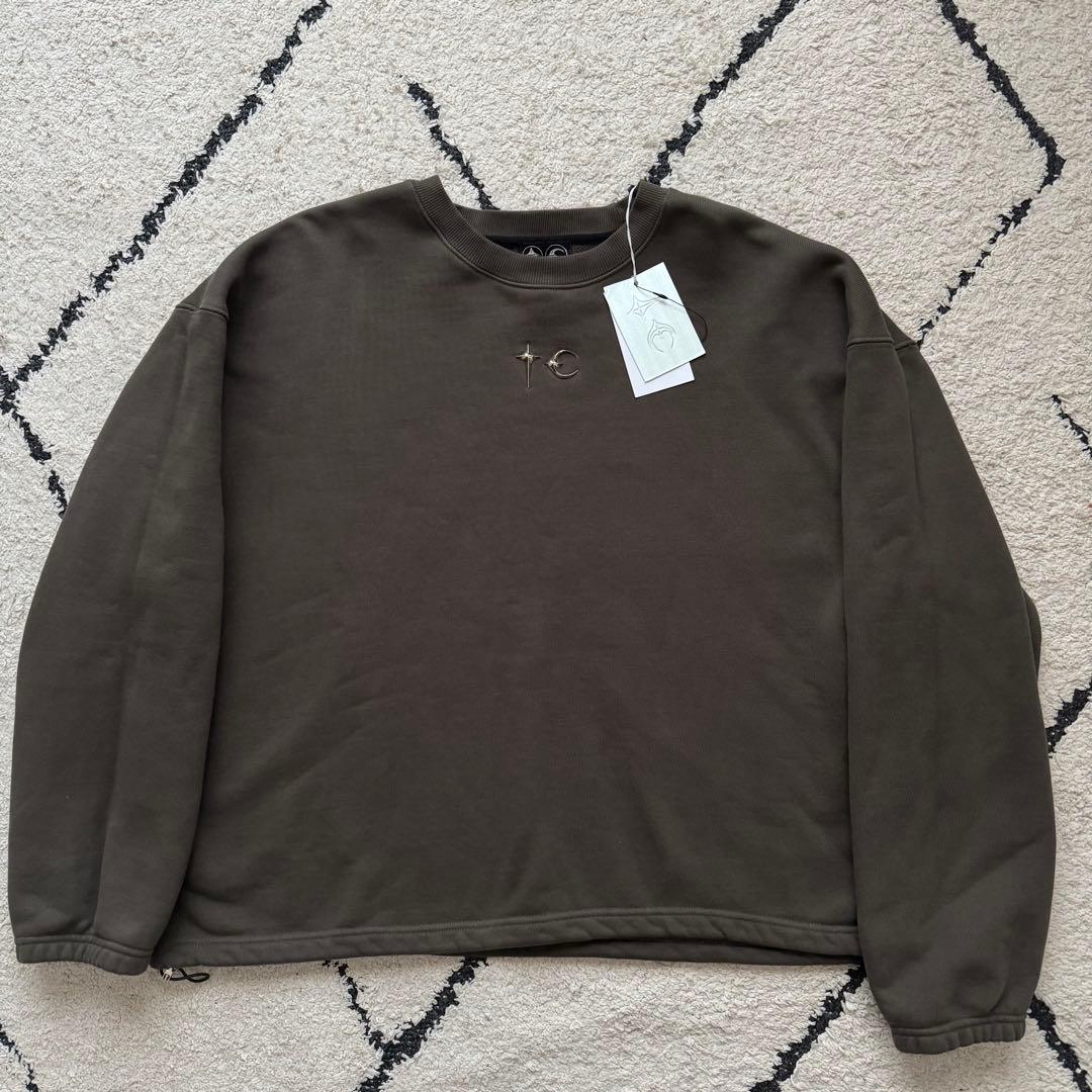 タグ付未使用　Thug Club　サグクラブ　スウェット　ロゴ　カーキ　3 THUG CLUB サグクラブ CHOPPER SWEAT チョッパー ロゴ スタッズ装飾