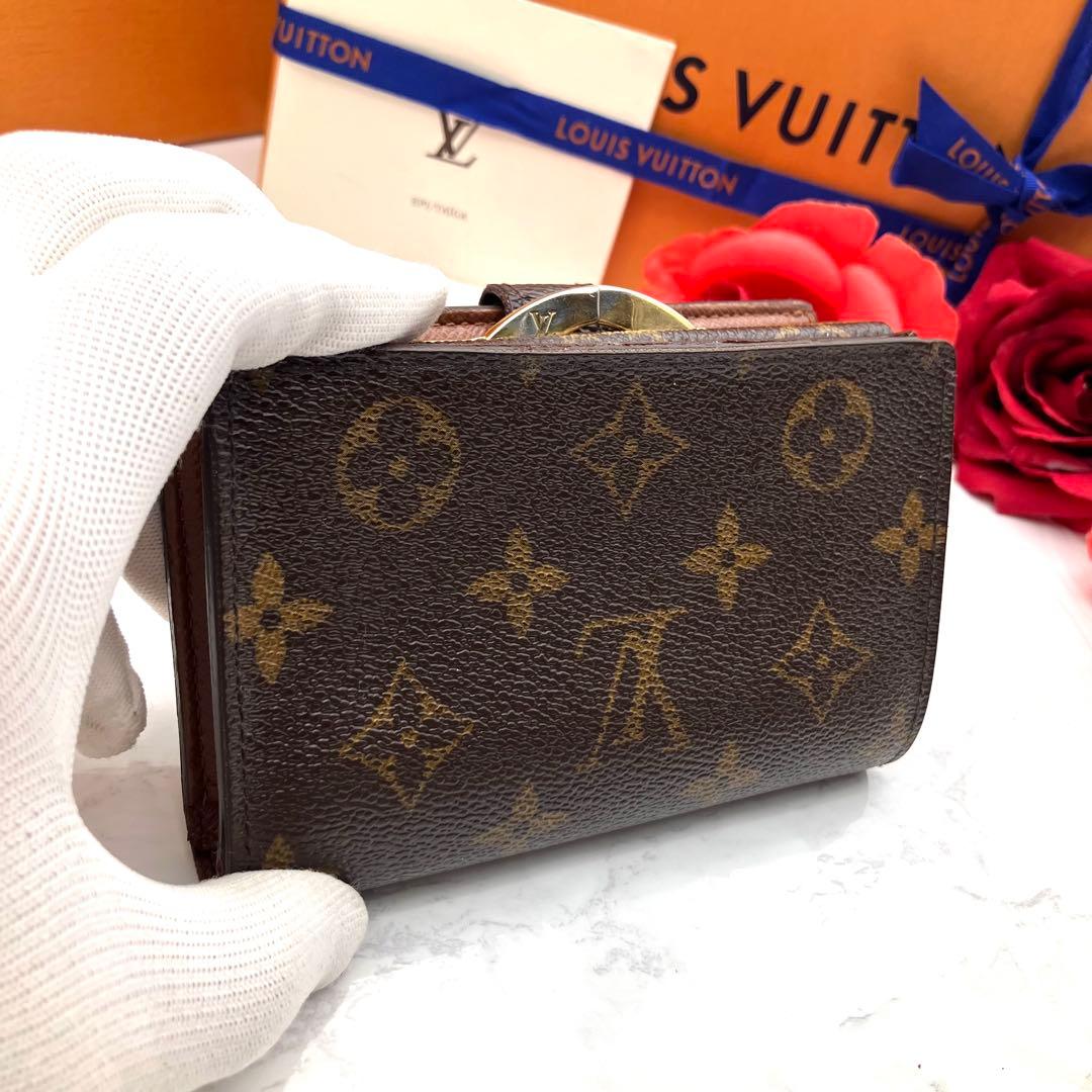 極美品】 ルイヴィトン モノグラム ヴィエノワ がま口 折り財布 - メルカリ