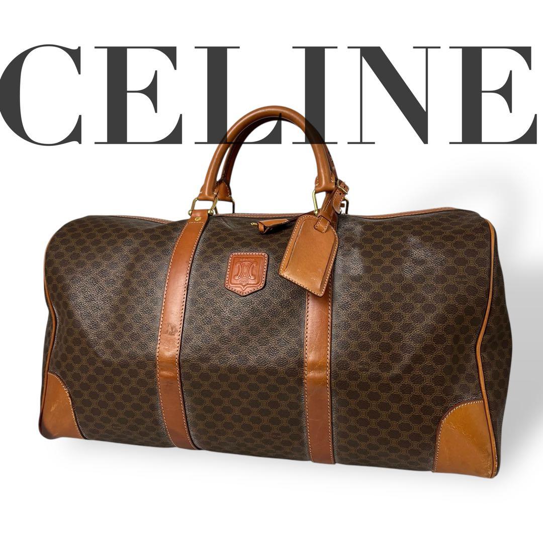 良品 4671 CELINE セリーヌ ボストンバッグ マカダム柄 ブラウン CELINE セリーヌ マカダム ブラゾン ボストンバッグ ブラウン vintage