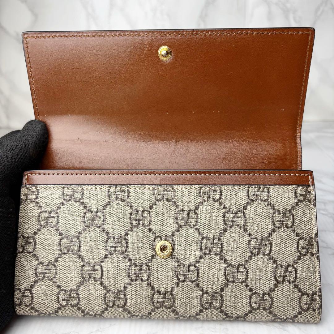 59 極美品 GUCCI 二つ折り財布 GGスプリーム 長財布 PVC uj3 - メルカリ