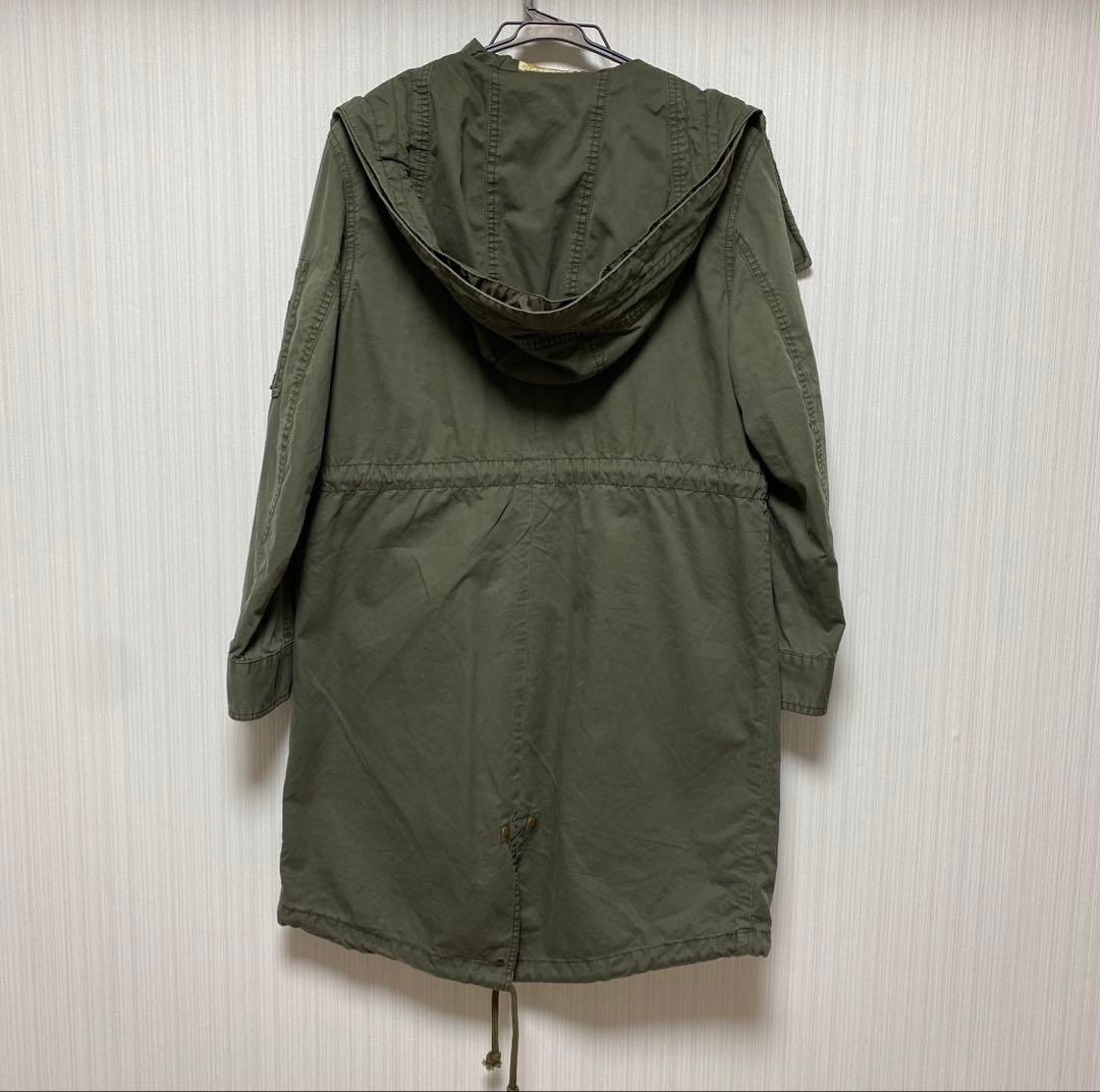 新品 ファー付きオリーブモッズコート - メルカリ