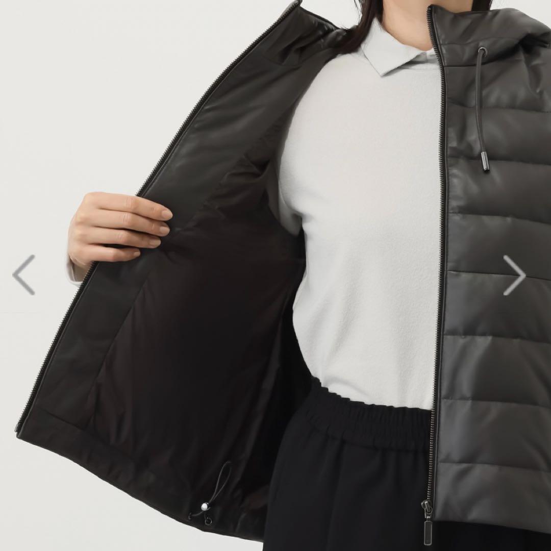 新品！元町ゼラール ソフトラムレザー ダウンベスト セピア - メルカリ