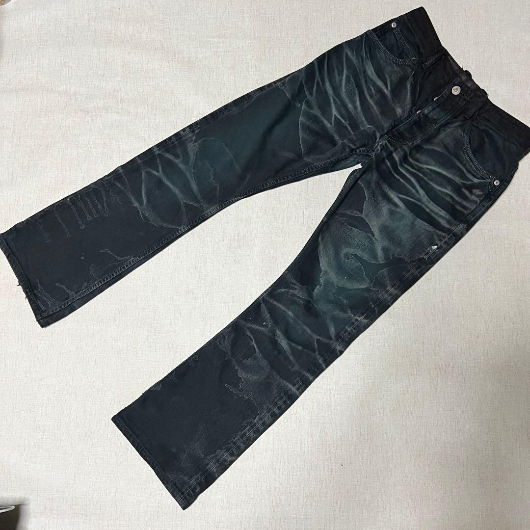 ISAMU KATAYAMA BACKLASH 加工デニム　ブラックデニム ISAMU KATAYAMA BACKLASH TRUCKER DENIM JACKET / SPLASH DYED (BLACK