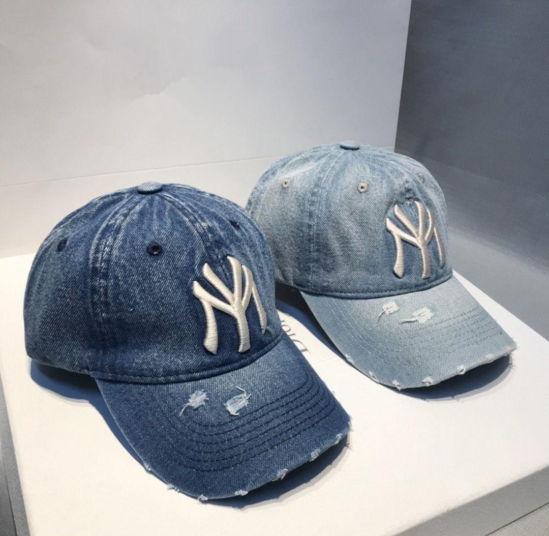 ビンテージ ライク デニム 刺繍 ロゴ ベースボール キャップ