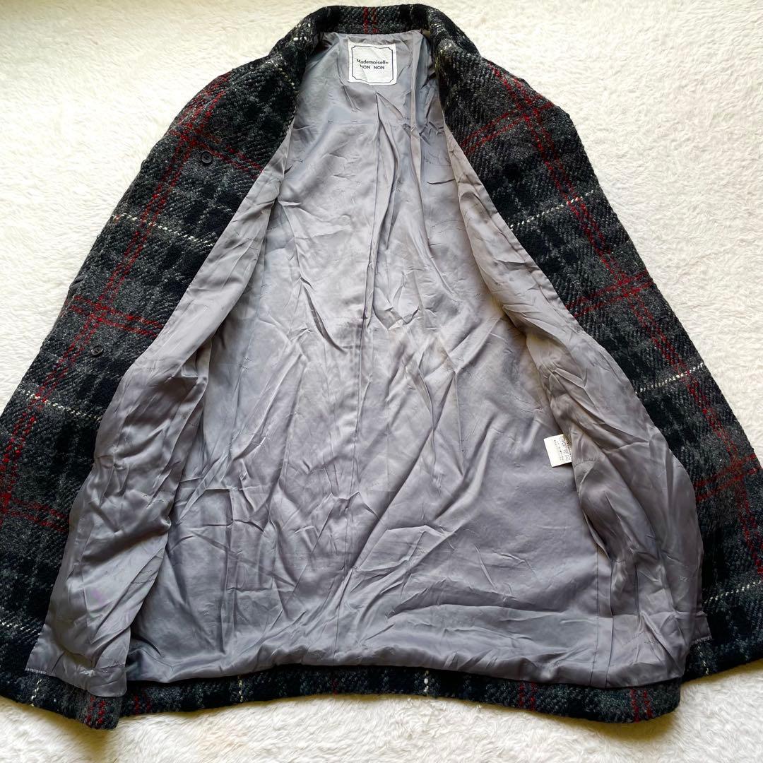 h*す様 マドモアゼルノンノン ツイードダッフル モノトーン 赤