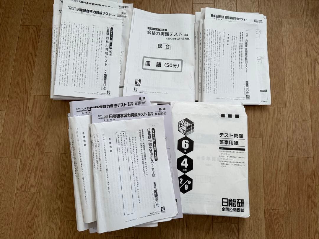 日能研6年（2025年度） 公開模試 育成テスト 夏講習など - メルカリ