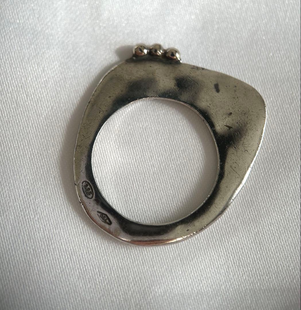 H.P.FRANCE ロザマリア シルバー925 デザインリング 3ボール指輪⑤