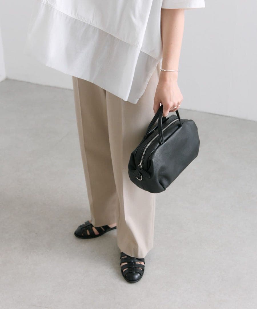 新品 イアパピヨネ ショルダー付きハニカムボストンバッグ《2way/本革》 黒