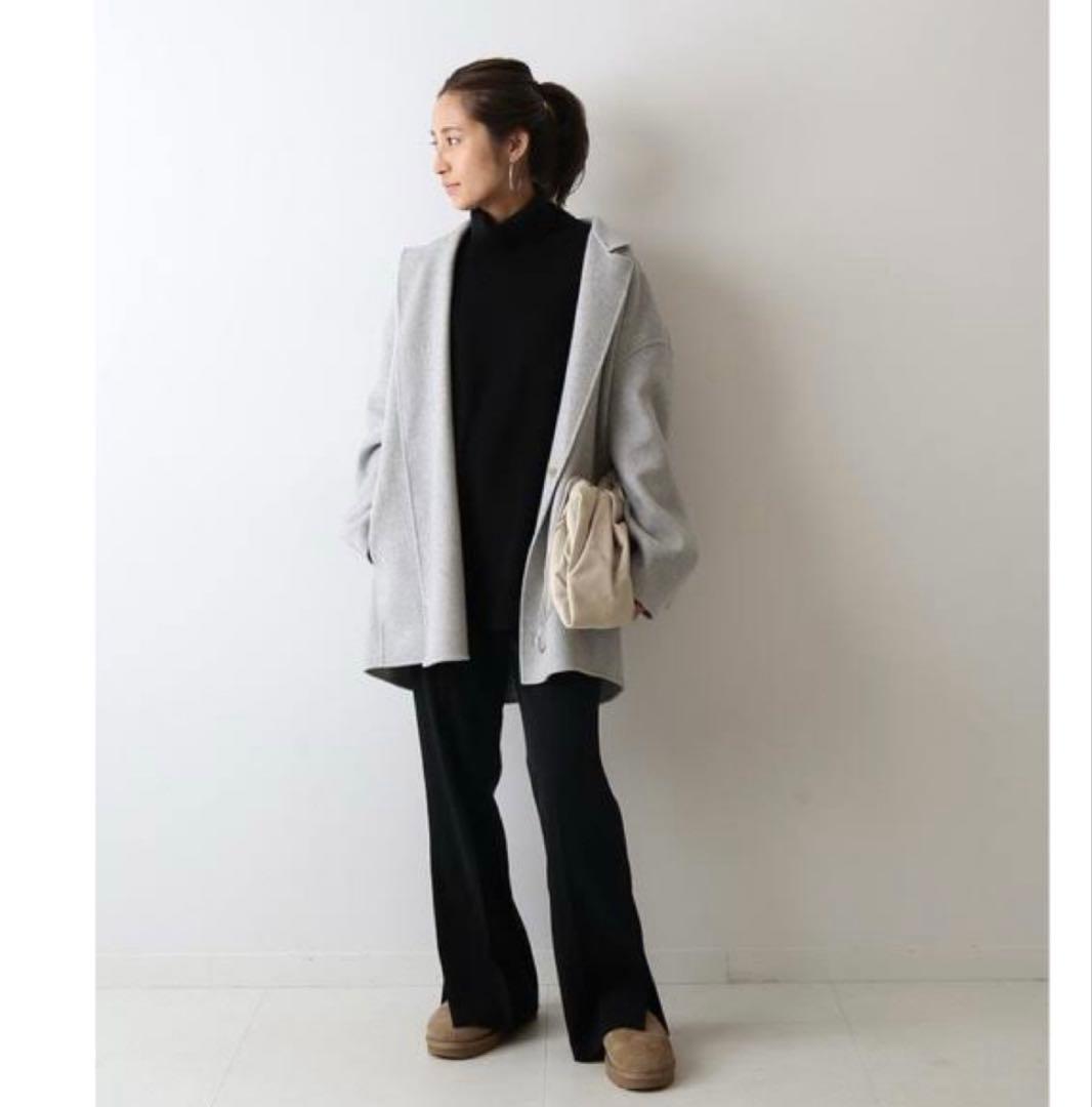 美品 フレームワーク framework リバーショートコートグレー ウール