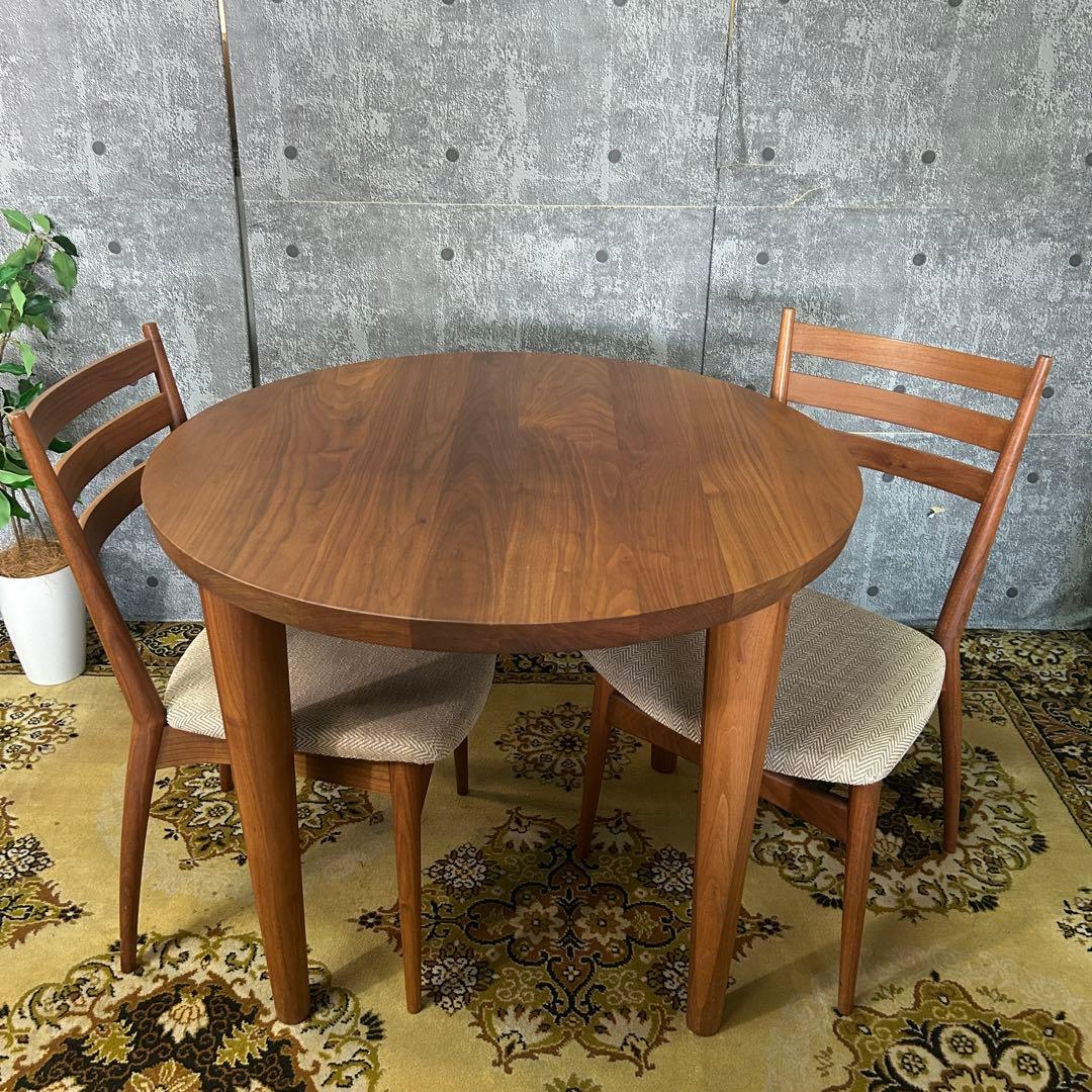 もりたん꧁日進木工 NISSIN꧂ダイニングテーブル＆チェア2脚セット 飛騨家具 nissin 日進木工 White Wood ホワイトウッド 2本脚テーブル