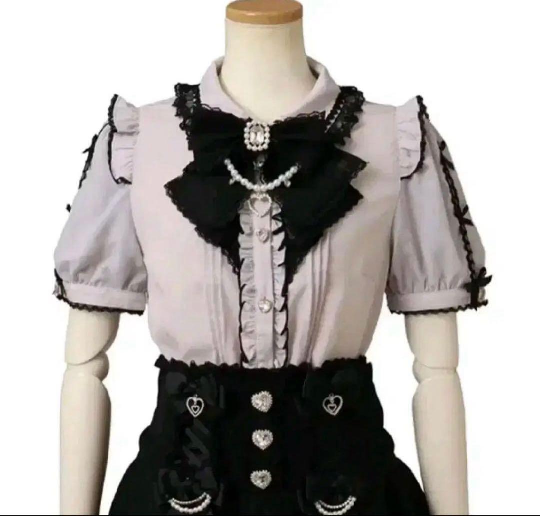 LIZLISA レーススラッシュスリーブブラウス ピンク ブラック 黒 - メルカリ