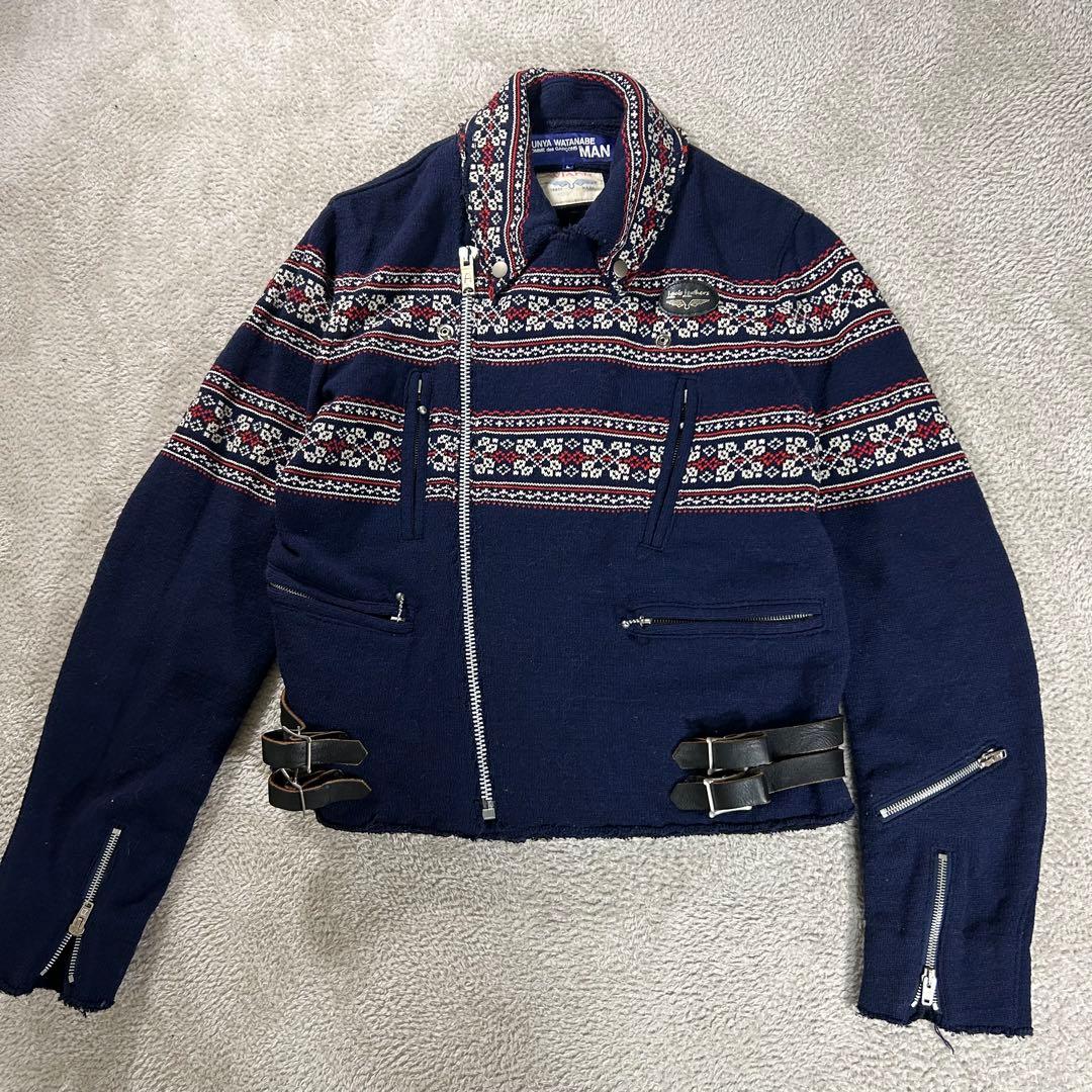junya watanabe manルイスレザー　ニットライダース　セットアップ JUNYA WATANABE - 2003AW JUNYA WATANABE MAN ルイスレザーの通販 by