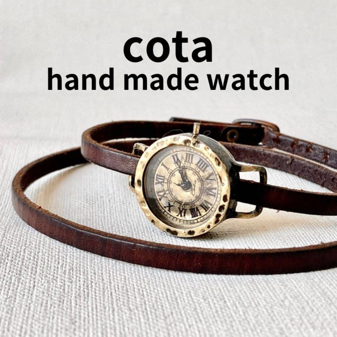 廃盤 cota handmade watch コタ 手作り 腕時計 ハンドメイド 寄り添う2匹の黒猫がちょこんと座って夜空を見上げる…cota・中野貴臣