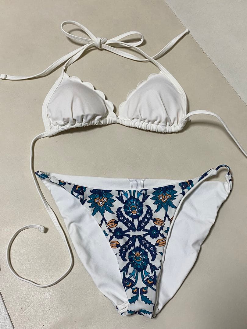水着 ビキニ セパレート水着 ホワイト/ブルー S - メルカリ