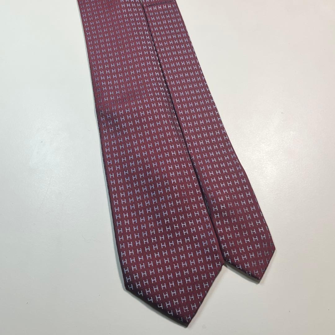 名作✨極美品✨HERMES エルメス ネクタイ ファソネ H柄 高級シルク