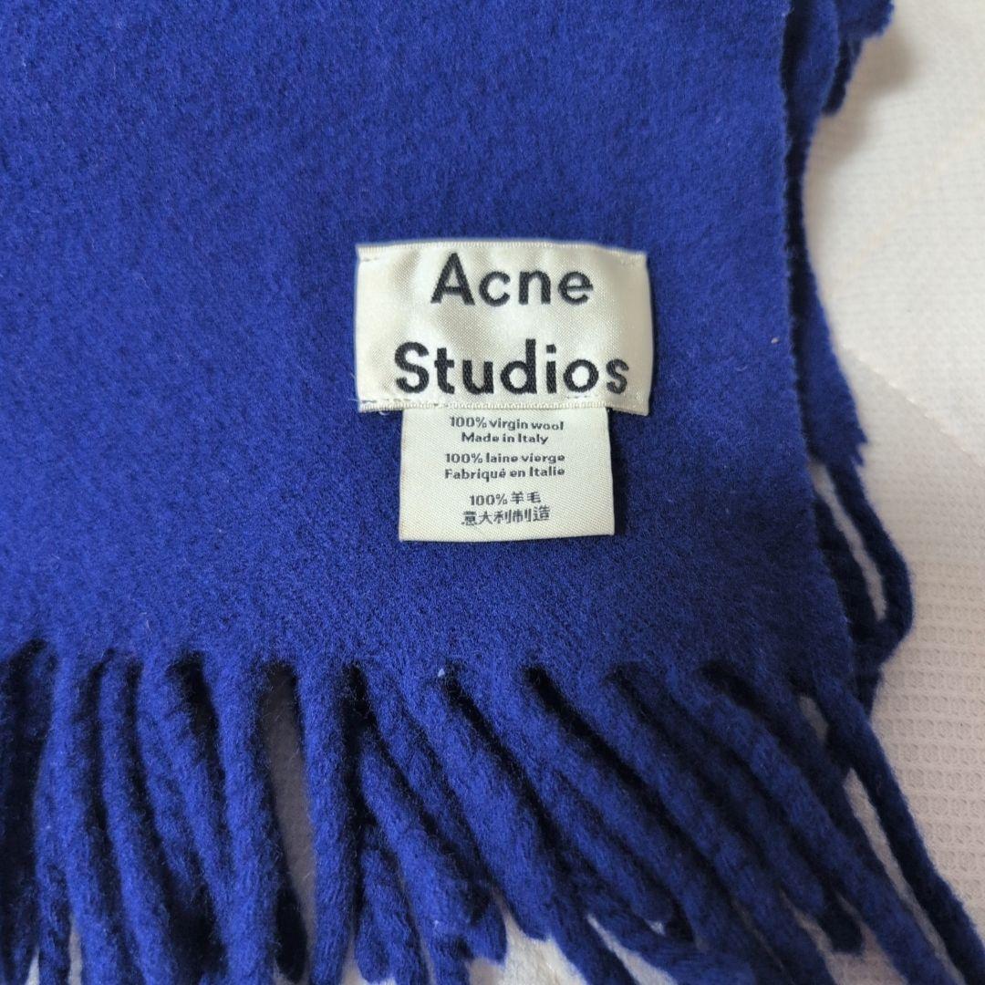 Acne Studios ブルー 青 マフラー フリンジ ストール アクネ - メルカリ