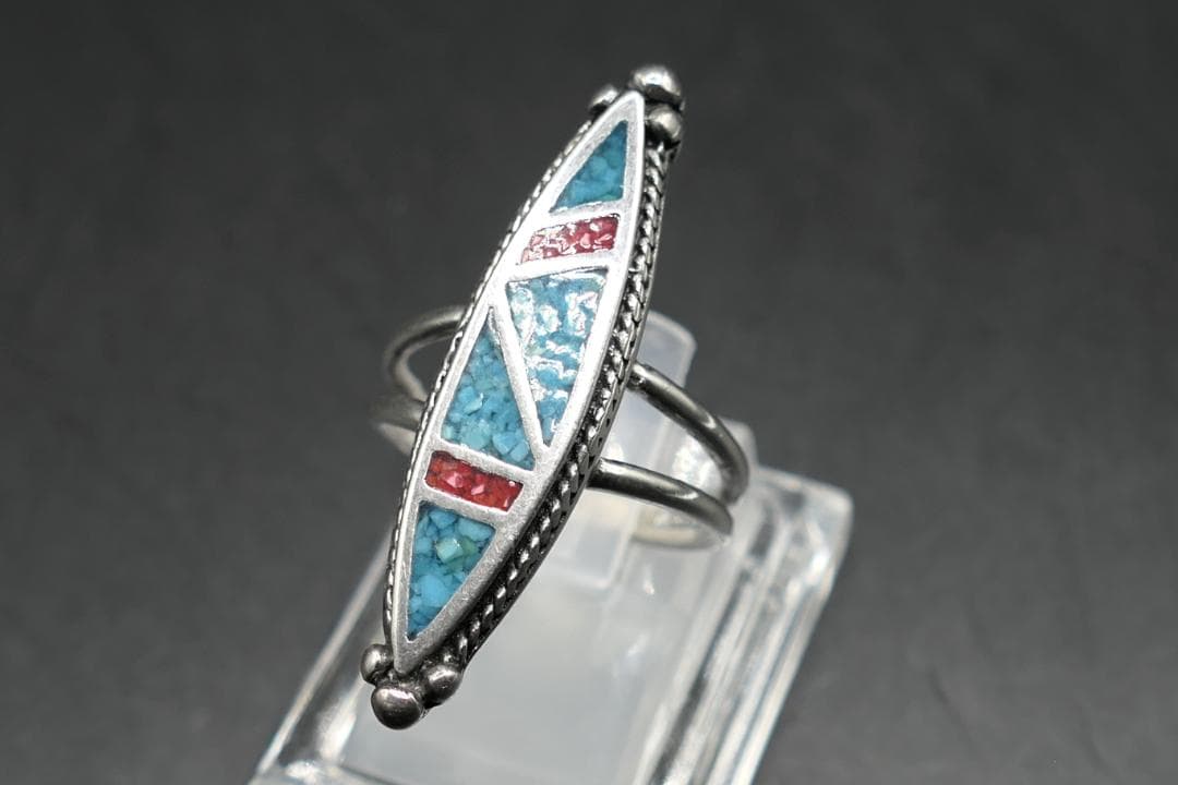 美品 13号 インディアンジュエリー ターコイズ リング 指輪 ズニ