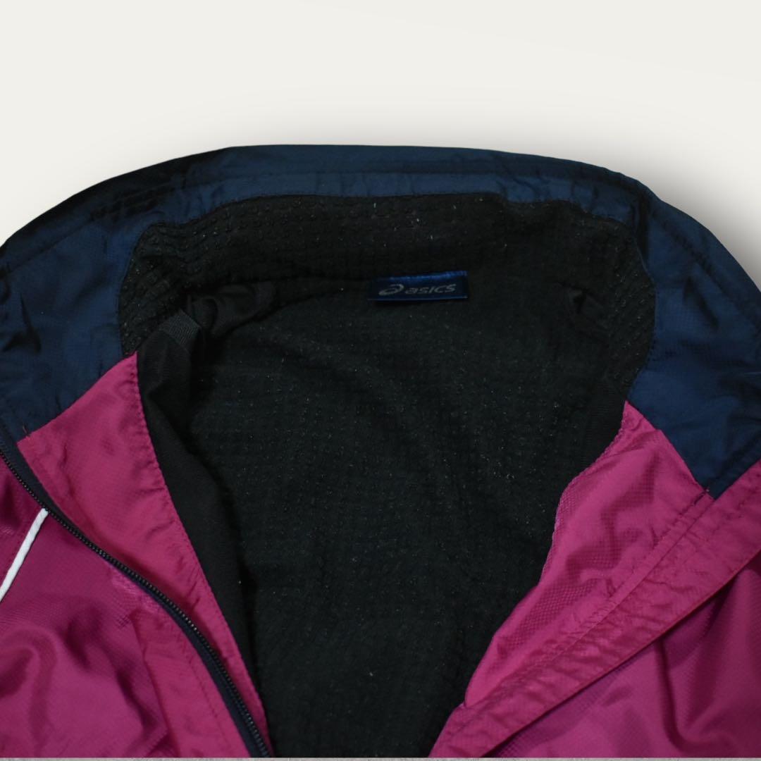 アシックス ウィンドブレーカー 上下 フード付き ピンク ネイビー