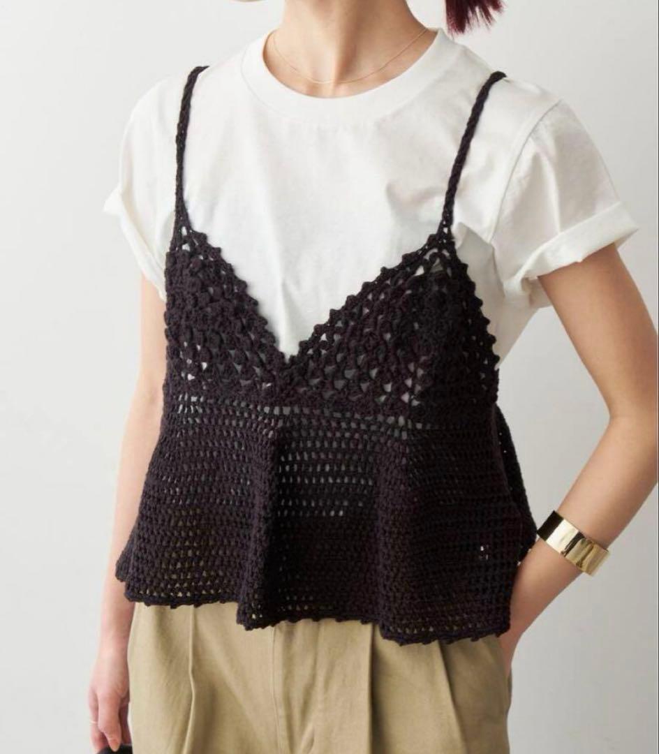 新品•タグ付き！Spick and Span クロシェニットキャミソール クロシェニットキャミソール（キャミソール）｜Spick and Span