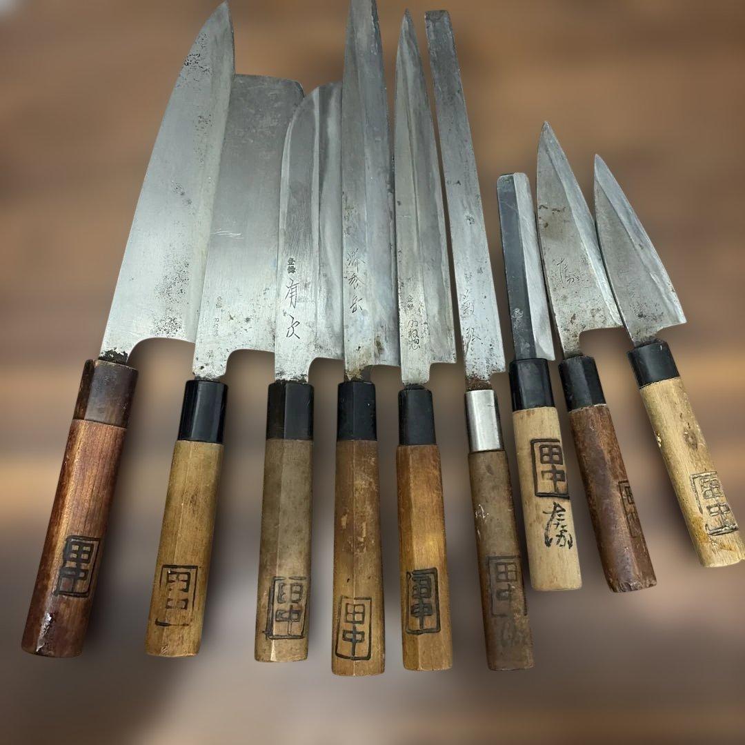 日本製 田中包丁セット 9本 5本セット】包丁 セット 三徳包丁 包丁セット 5本 木箱入り ステンレス