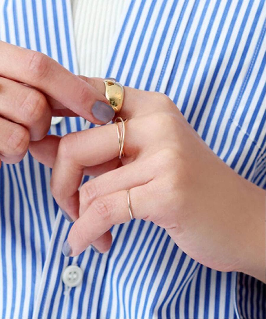 週末限定値下げ！Lilas ユルカーブ2ラインリングK10 11号 - メルカリ