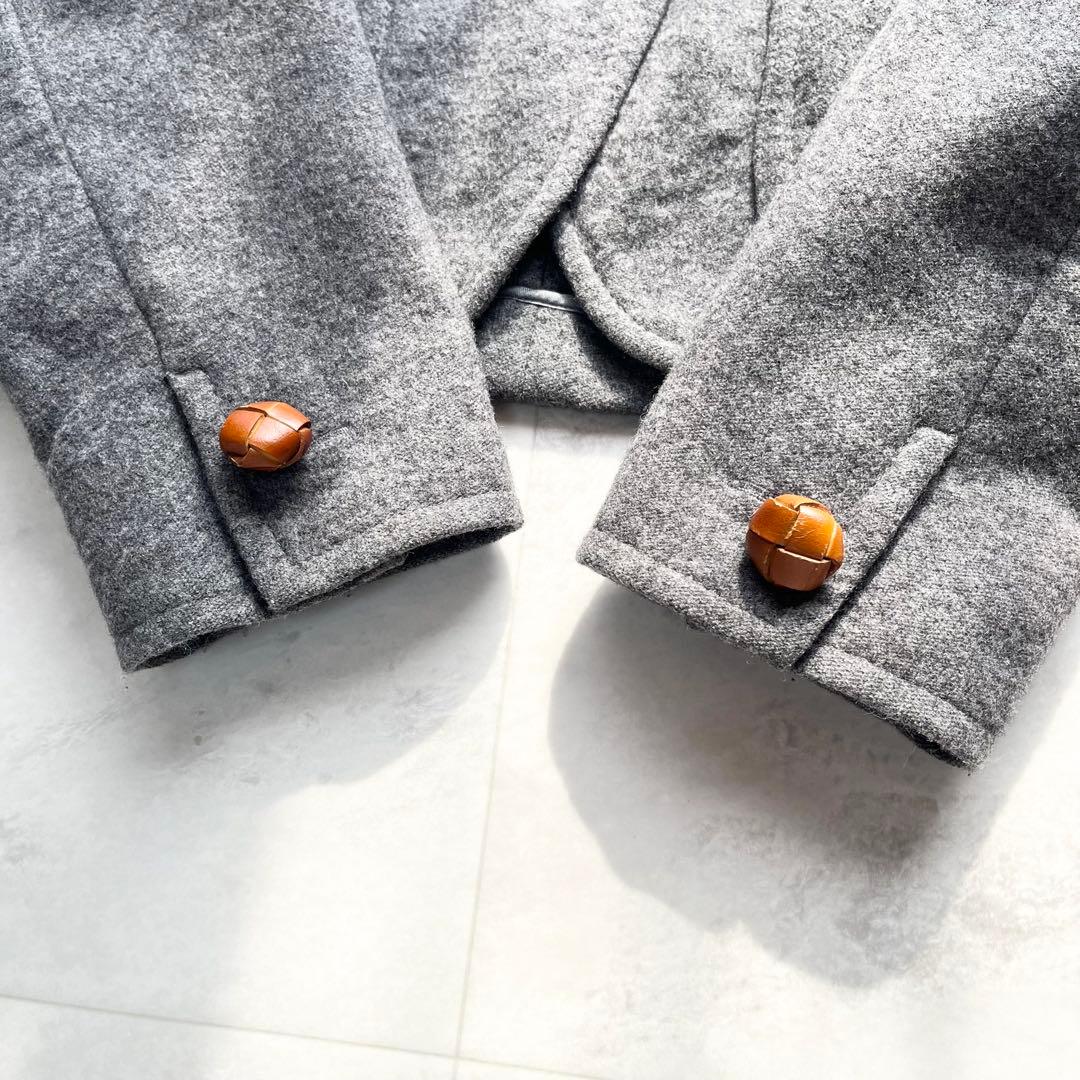 美品】MAX MARA ビッグカラー ショートコート L くるみボタン