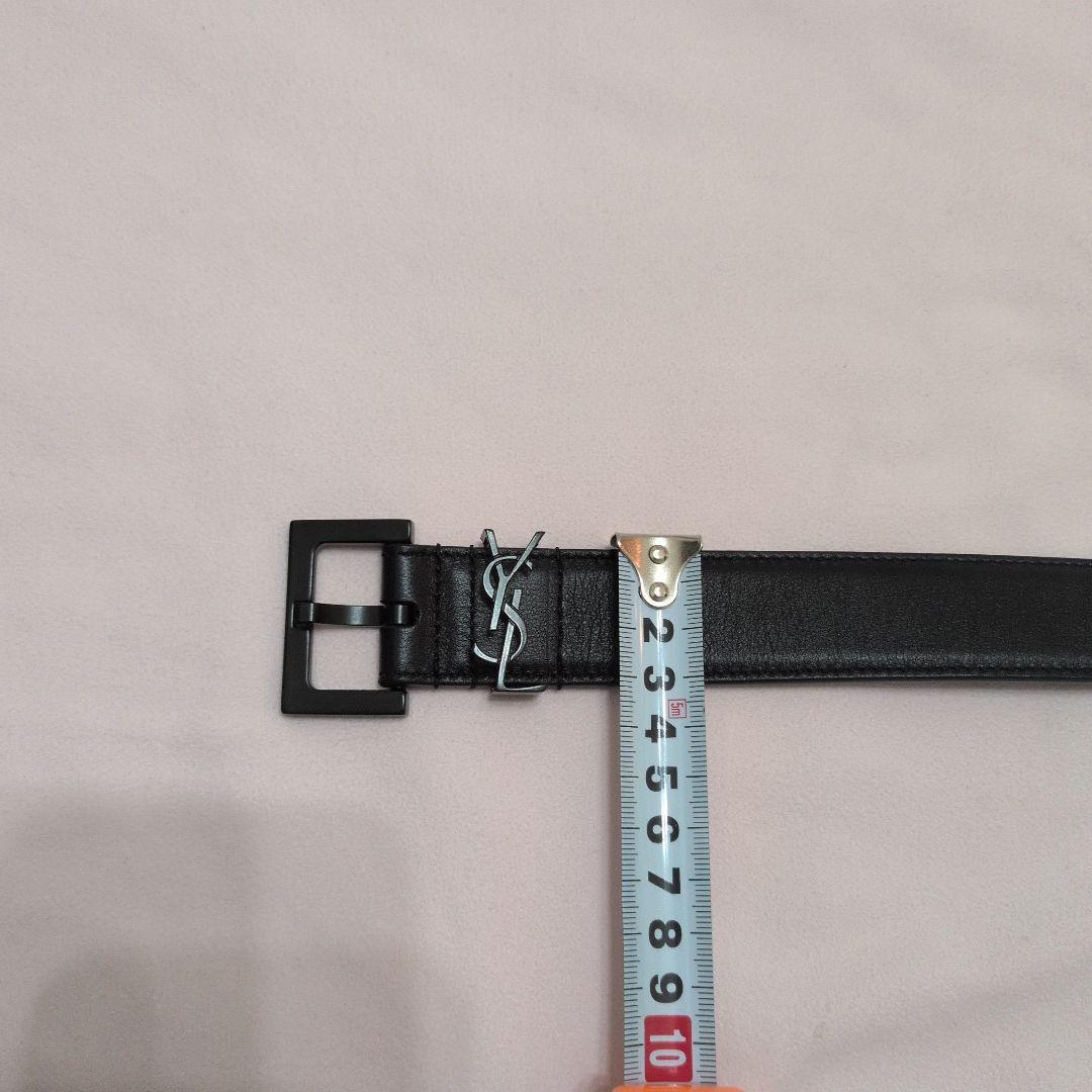 SAINT LAURENT ブラックレザーベルト - メルカリ