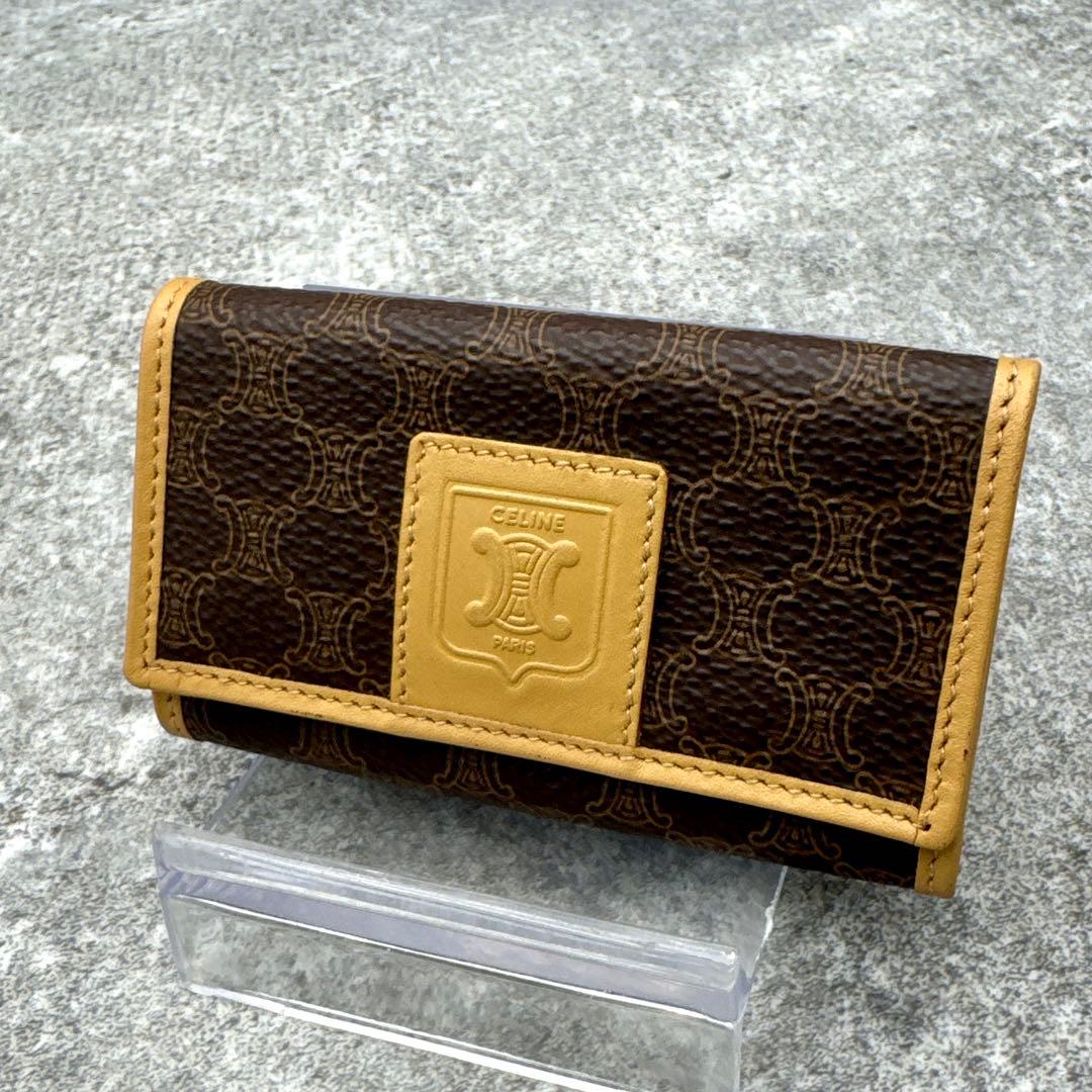極美品　セリーヌ トリオンフ マカダム 6連キーケース ブラウン M14 ✨極美品✨ CELINE セリーヌ キーケース 6連 マカダム トリオンフ 希少