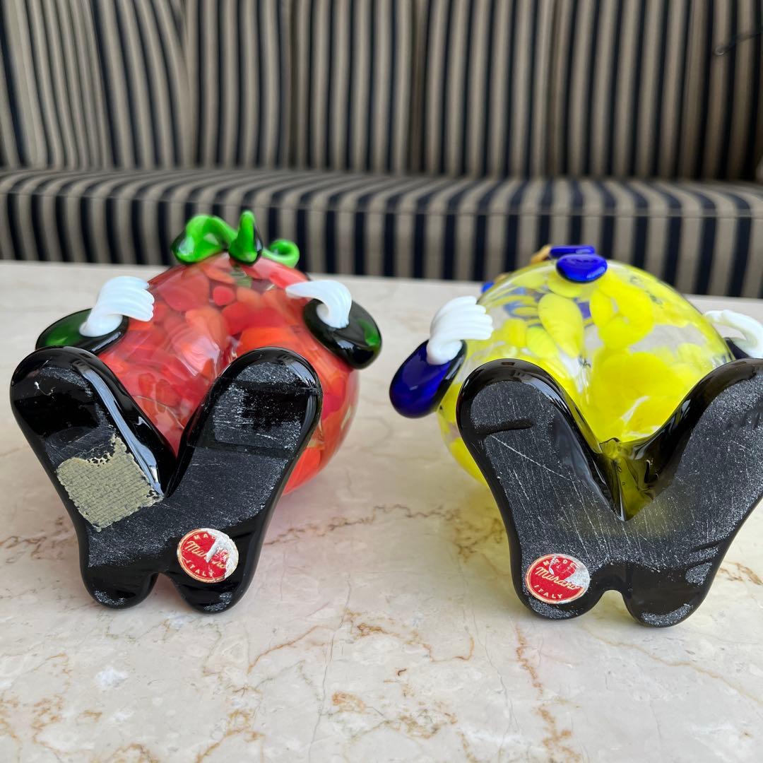 イタリア MURANO ベネチアンガラス ムラノガラス ピエロ置物2体セット