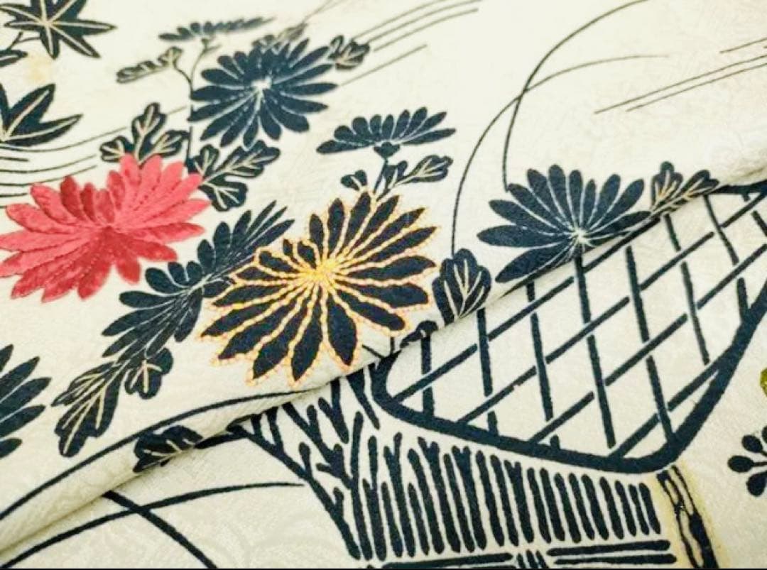 ◇御所解◇京友禅/金駒刺繍/薄グレー特選訪問着 正絹流水