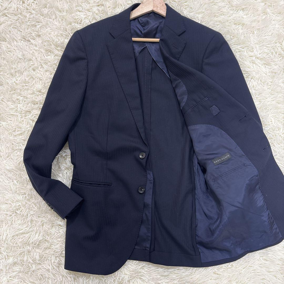 長井代助✨HILTON 3ピーススーツ　super110's ネイビーXL