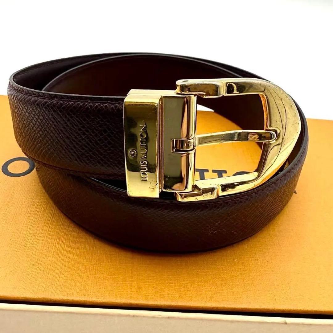 極美品 ルイヴィトン タイガ ベルト サンチュール ボルドー - メルカリ