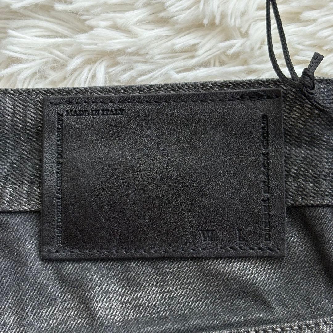 未使用タグ付) ディーゼルブラックゴールド コーティング デニムパンツ