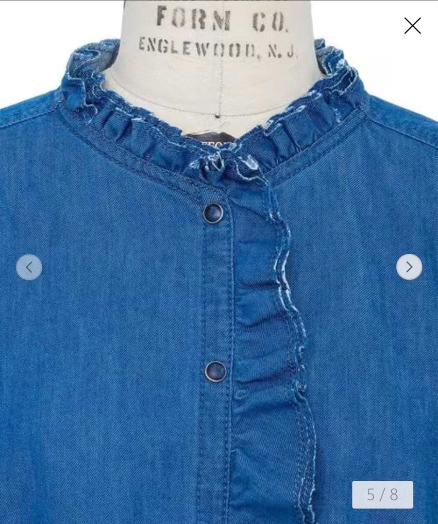 2024RESORT ドゥロワー ラッフルデニムシャツ フリル36 - メルカリ