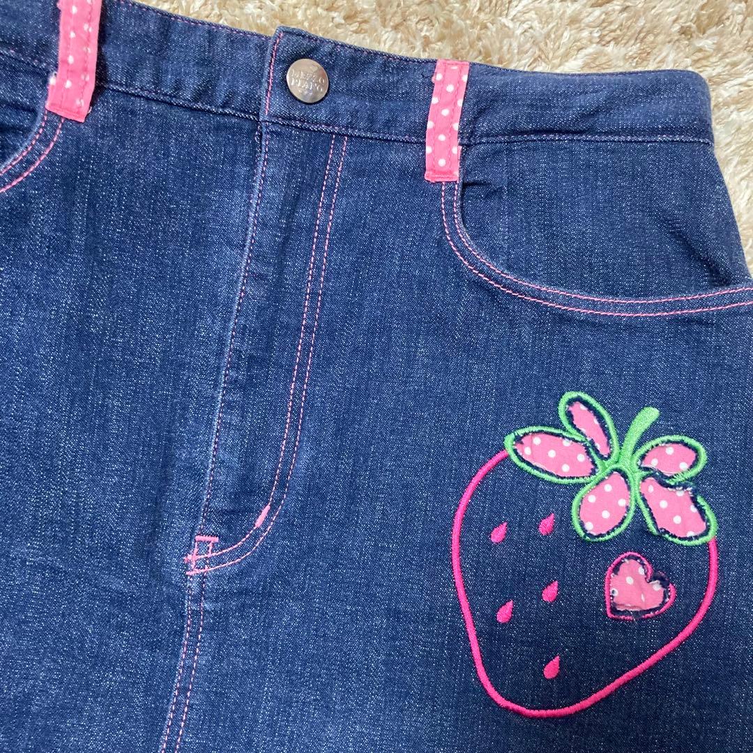 メゾピアノ 160 デニムスカート いちご柄 平成レトロ 女児 Y2K