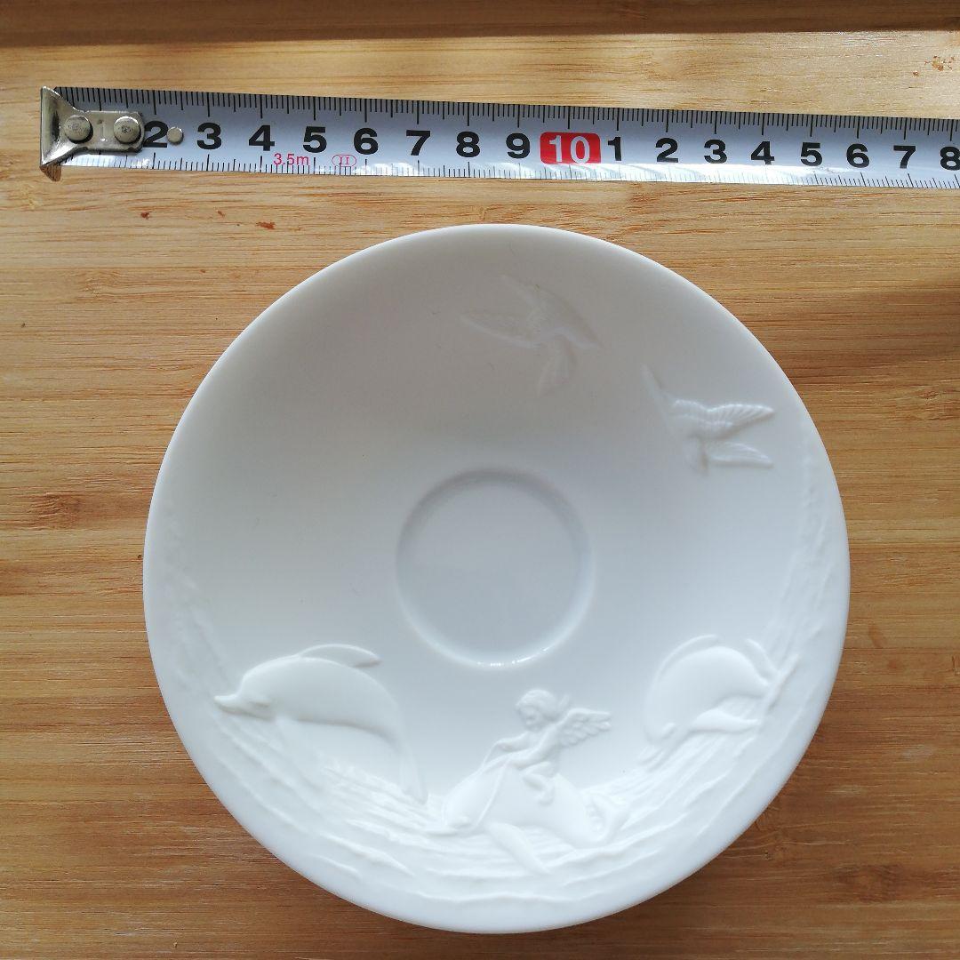 カップ＆ソーサー ペア 白磁 白生地 イルカ チャイナペイント