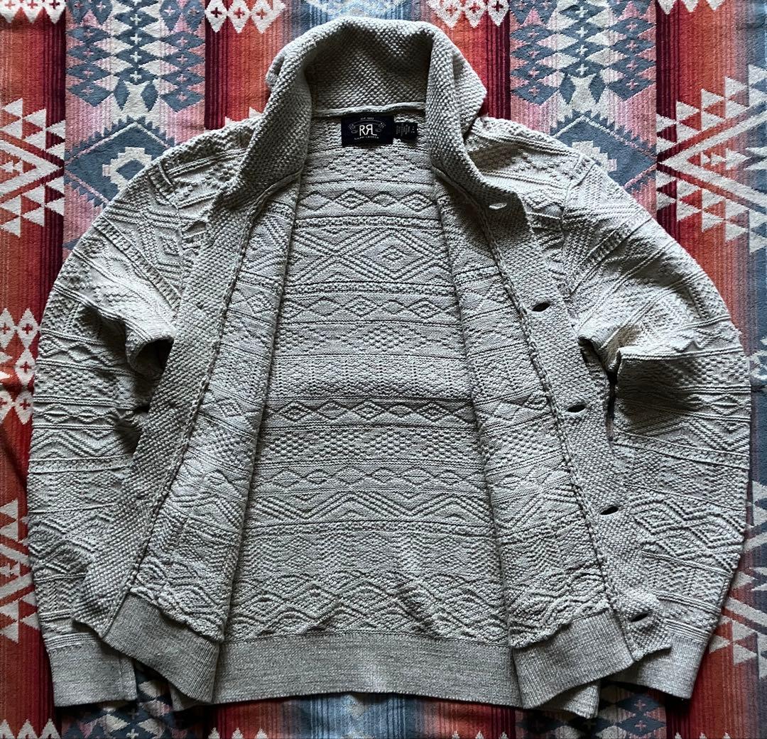 傑作】【未使用】RRL ダブルアールエル ショールカラー カーディガンS