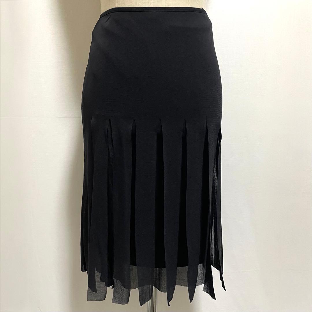 VIVIENNE TAM ヴィヴィアンタム パワーネット フリンジ スカート 黒