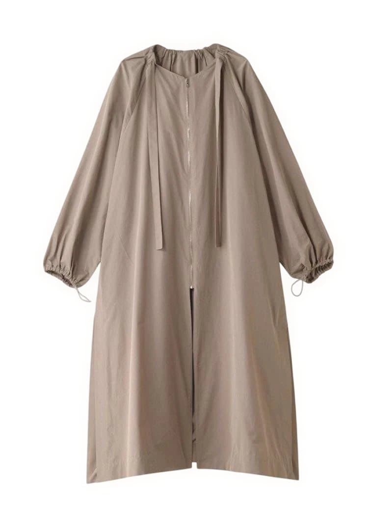 ebure ライトタフタ ノーカラードルマンスリーブコート ベージュ サイズ38 ebure ライトタフタ ノーカラードルマンスリーブコート ベージュ サイズ38