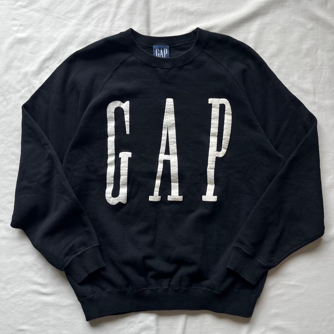 GAP ギャップ ロゴプリントスウェット 90s ブラック オールド - メルカリ