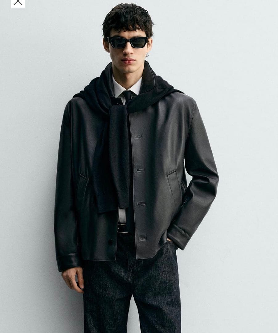 ZARA レザーコレクション ラムレザージャケット - メルカリ