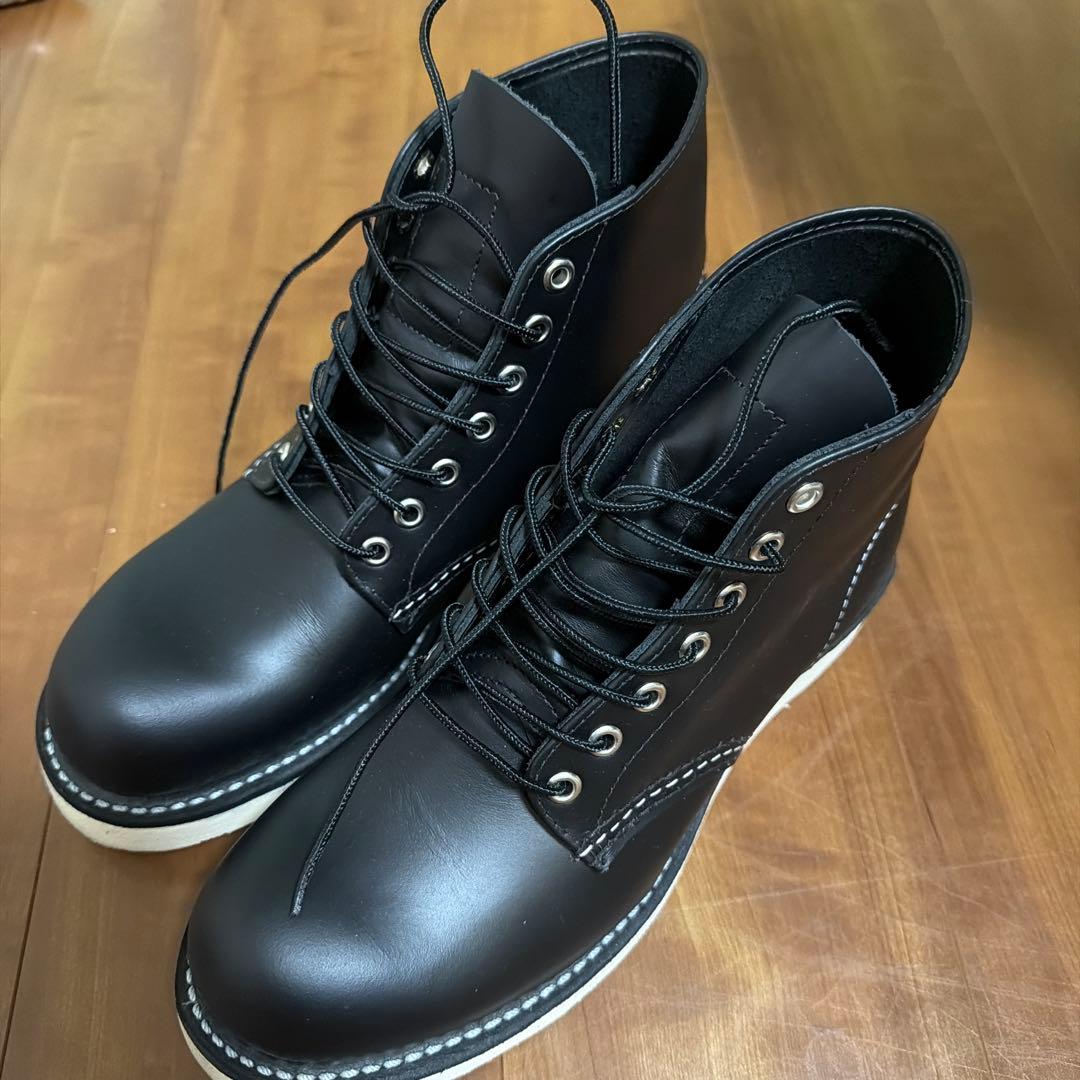 レッドウィング8165黒いレザー ハイカットブーツ REDWING - レッドウィング 8165 レザー ハイカットブーツ 人気 黒