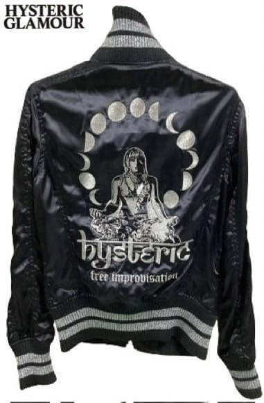 ヒステリックグラマー スカジャン ムーンガール刺繍 HYSTERICS ラメ加工 ヒステリックグラマー スカジャン ムーンガール刺繍 HYSTERICS ラメ