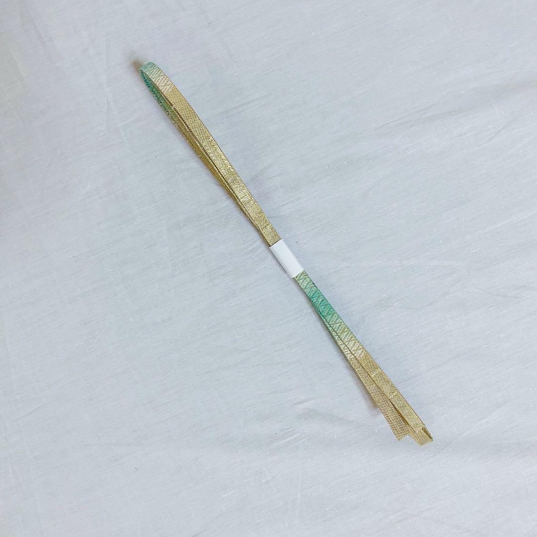 美品 単衣 正絹 紋付 色無地 フルセット 七宝に花菱地紋 西陣唐織袋帯