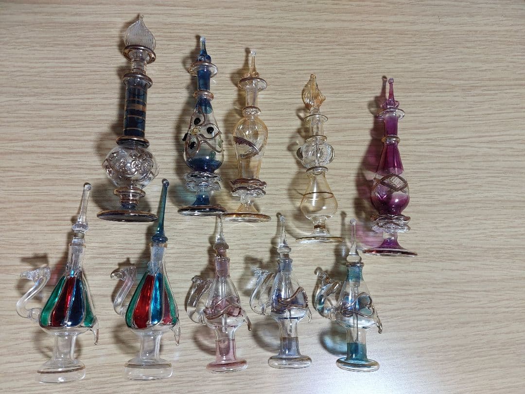 即購入可　エジプト　香水瓶　ガラス瓶　78点　セット　まとめ売り 香水瓶 エジプト ガラス クリスマス ギフト プレゼント3本セット