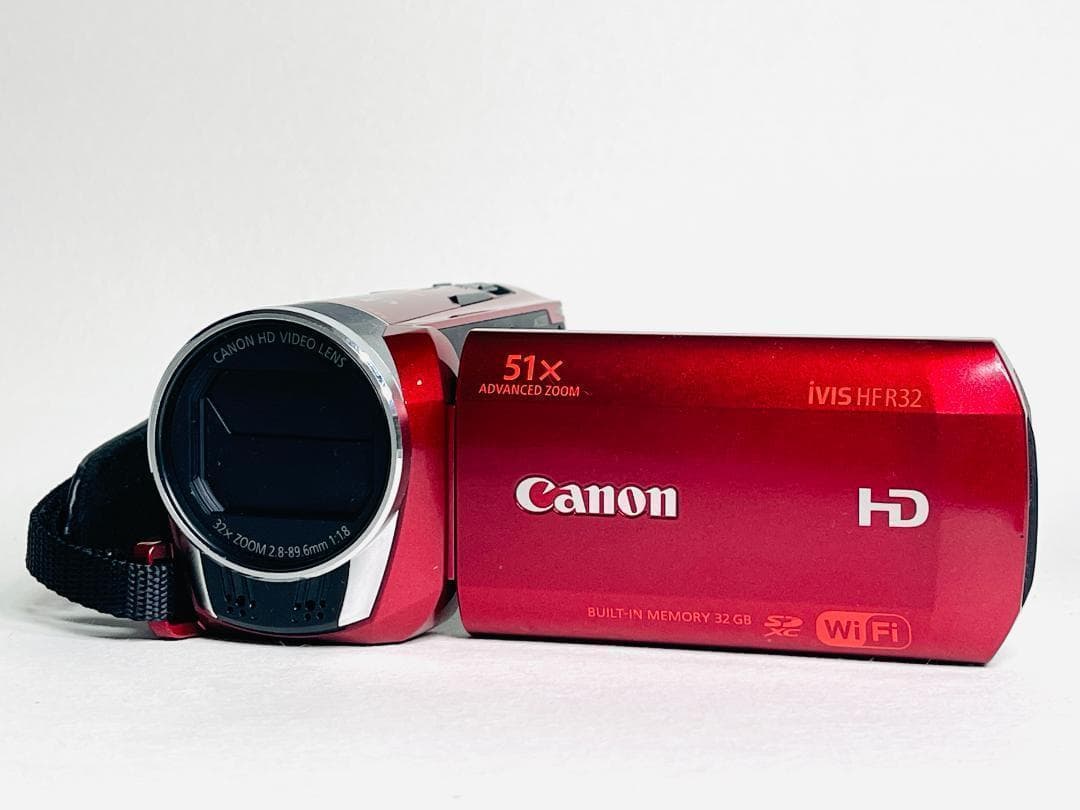 【中古】Canon キヤノン iVIS HF R32 レッド Wi-Fi カメラ 中古】(キヤノン) Canon IVIS HF R32 レッド｜ナニワグループ
