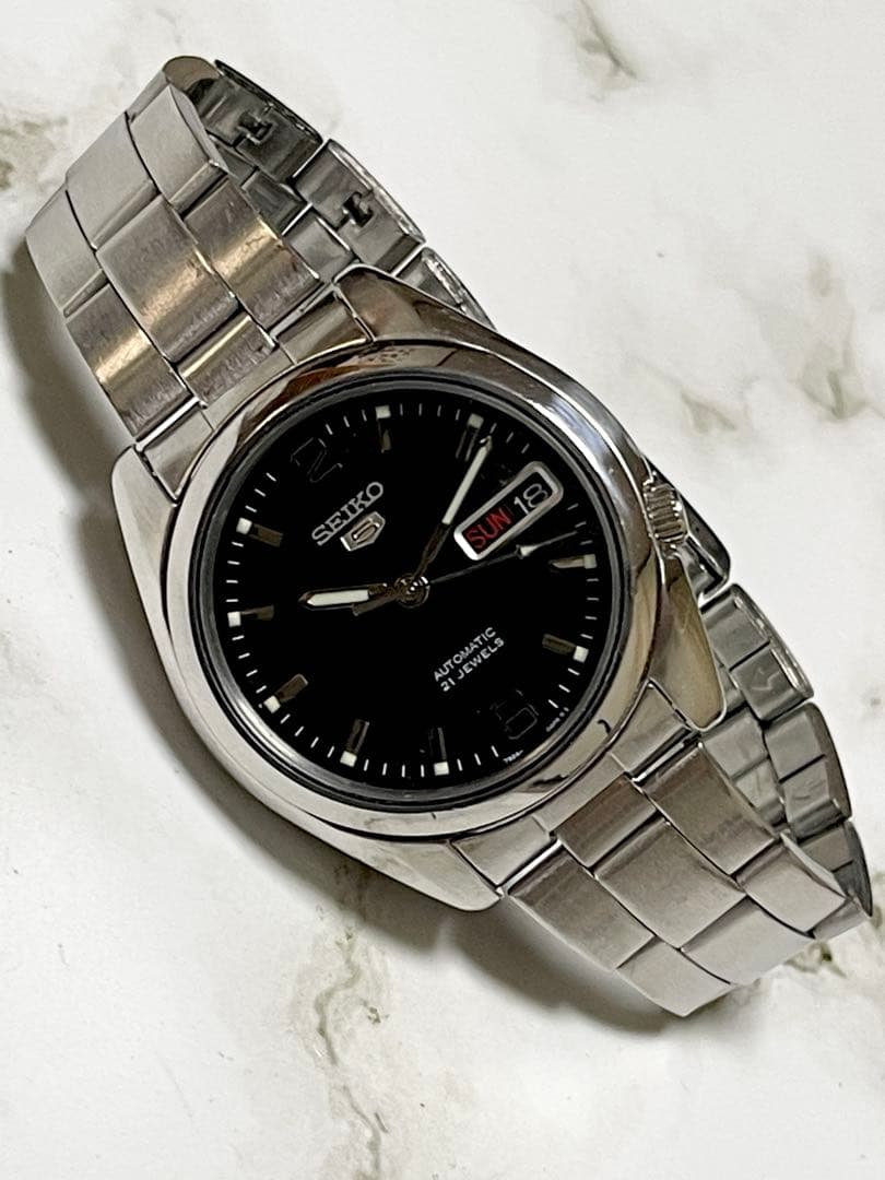 2015年10月製 セイコー5 オートマチック デイデイト 裏スケ 7S26