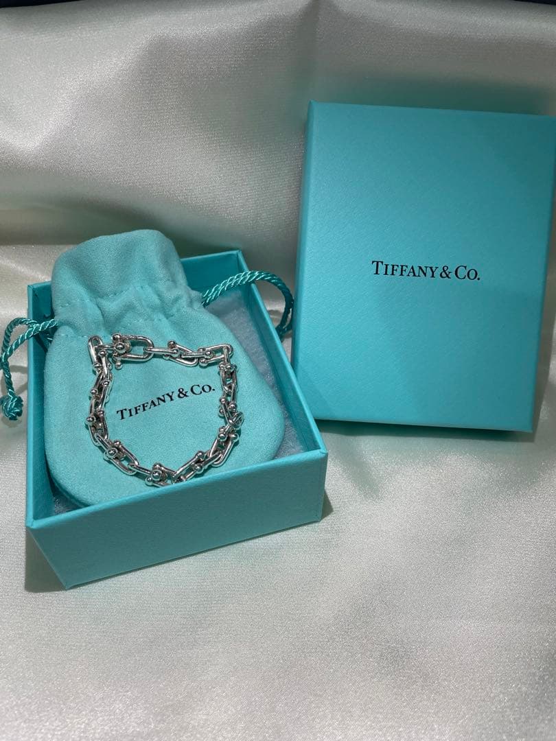 【Tiffany&Co.】ハードウェア ブレスレット Tiffany】ハードウェア ダブルリンク ブレスレット 18K 上品 (Tiffany